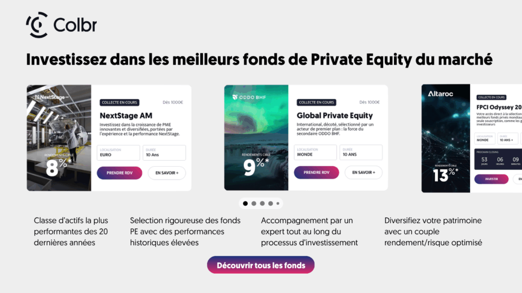 Découvrez toutes les offres de private equity sélectionnées par Colbr