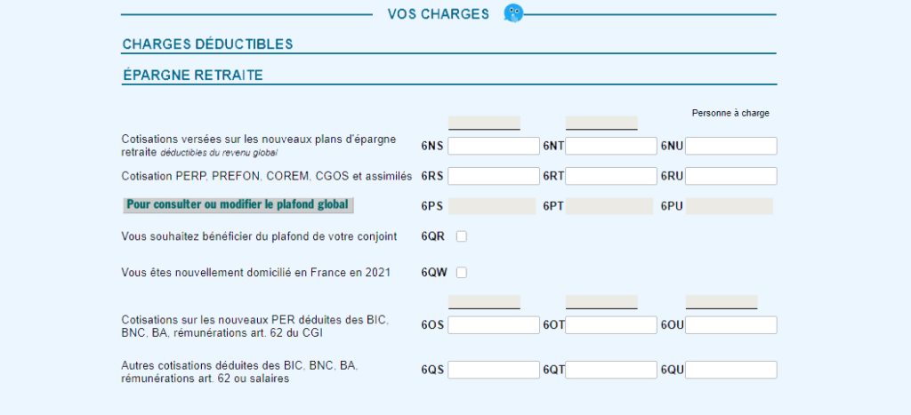 page declarer votre per